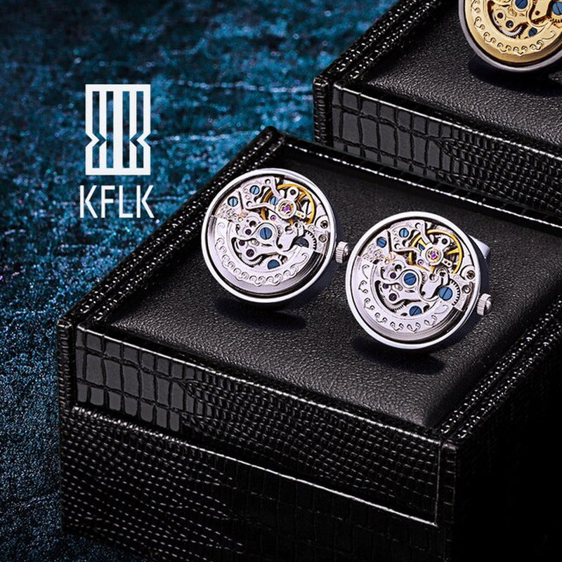 Jewelry Shirts Cufflinks for Men'S Brand Watch Movement Mechanical Big Cuff