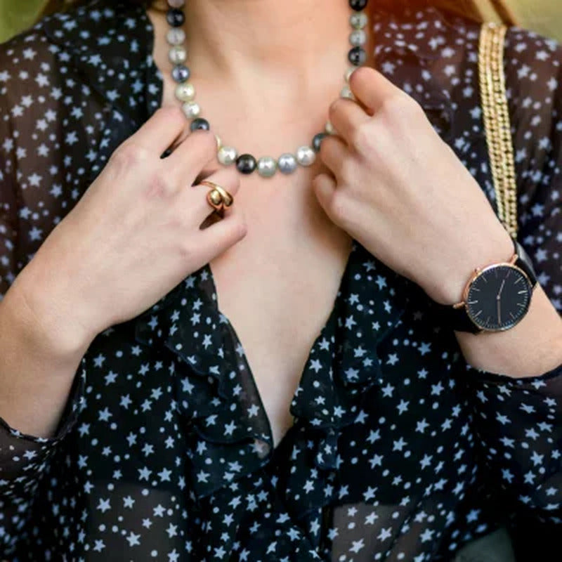 Allura 9-11 Mm Multi-Colored South Sea and Tahitian Pearl Necklace in 14K Yellow