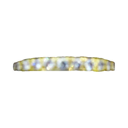 diamond prong set all around set yellow gold eternity diamond band diamond ring