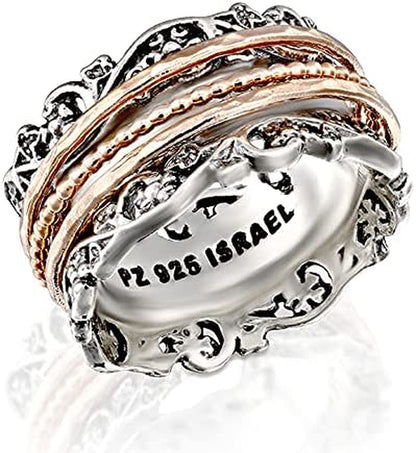 Anxiety Ring for Women, 925 Sterling Silver Spinner Ring for Woman by Paz Creati