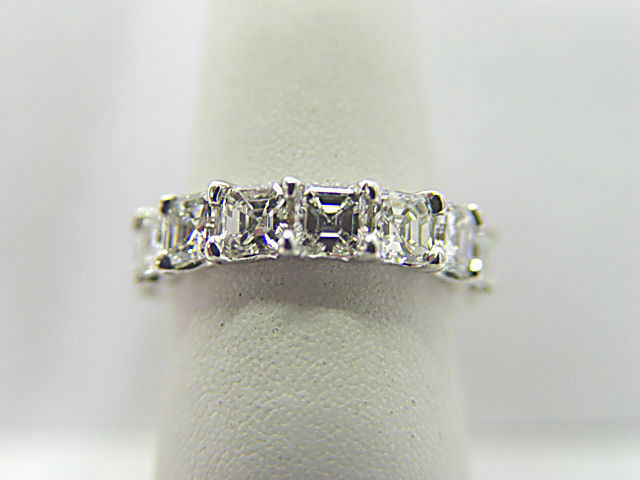 DIAMOND 16 STONE ASSCHER SHAPE ETERNITY SET DIAMOND U BASKET DIAMOND ETERNITY
