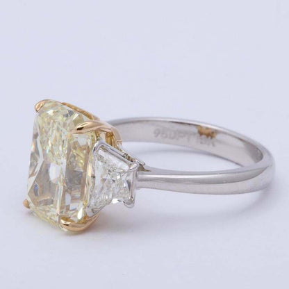 5 Carat Radiant Cut Yellow Diamond Ring GIA Certified