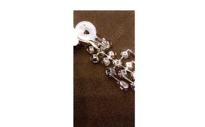 DIAMOND ROUND BRILLIANT SHAPE AND 5 ROW PEAR SHAPE DANGLE EARRING