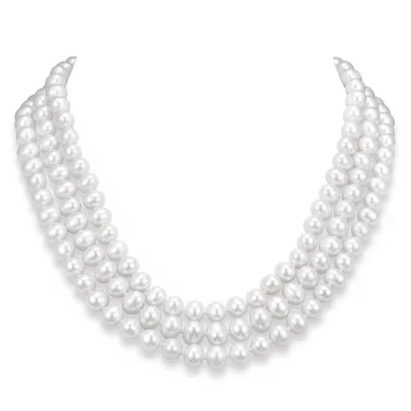 9-10 Mm White Cultured Freshwater Pearl 64" Endless Necklace