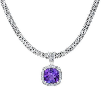 Amethyst and White Topaz Necklace in Italian Sterling Silver