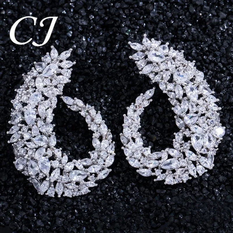 CANDICE Luxury 18K Rose Gold Plated Full Pave Multi Shape Rose Red and Pink Colo