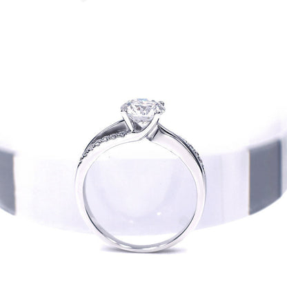 18K White Gold Women'S Ring Moissan Simulation Diamond
