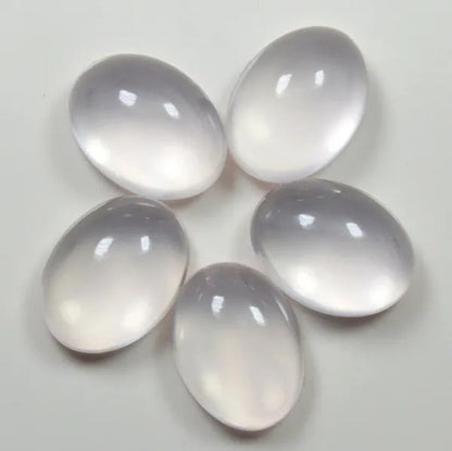 Original Rose Quartz Loose Gemstone Total 60 Carat 5 Pcs Lot Cabochon Oval Shape