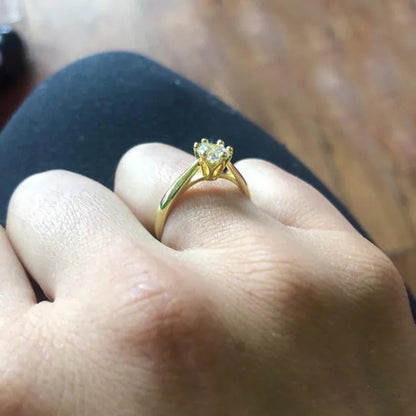 Classic Wedding Rings for Women Forever Simple Six Claws Zirconia Fashion Solita