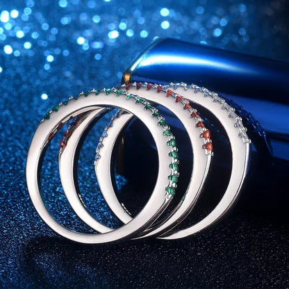 Gorgeous 925 Silver White Sapphire White Sapphire & Aquamarine & Sapphire & Ruby