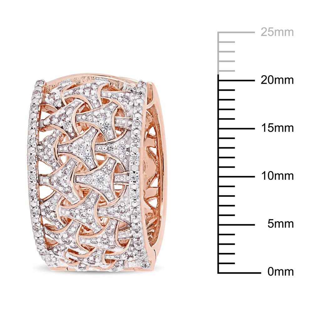 Miabella Women'S 3/4 Carat T.W. Diamond Filigree Vintage Huggie Hoop Earrings in