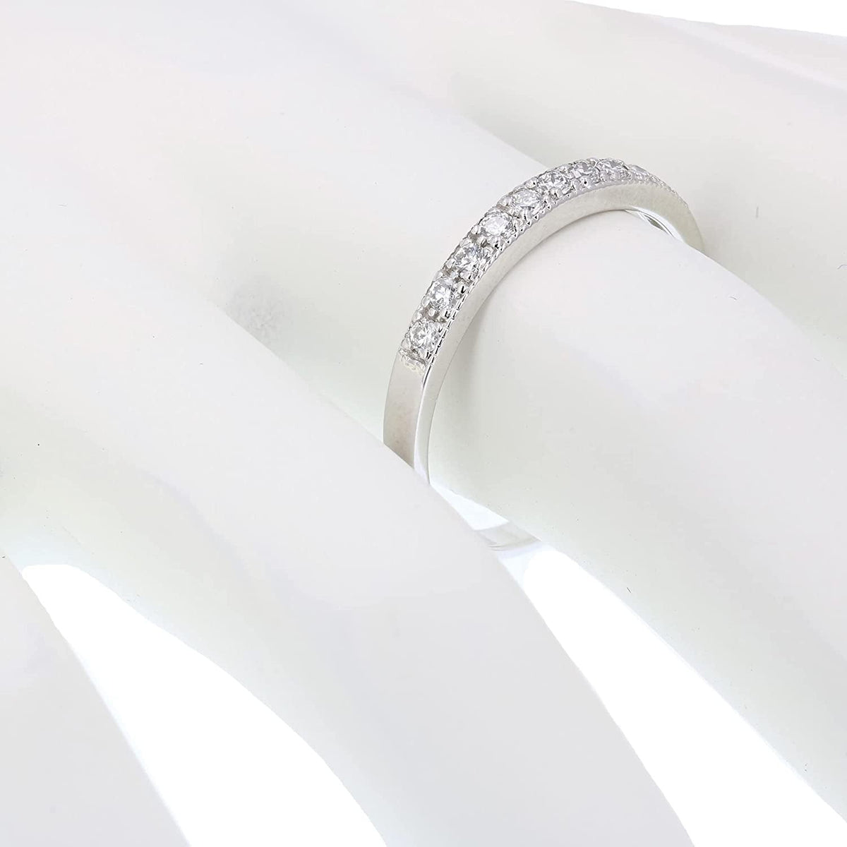 1/6 Carat (Ctw) Diamond Wedding Anniversary Band for Women, Half Eternity Petite