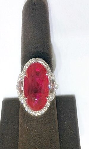 AIGS CERTIFIED NATURAL VIVID RED COLOR RUBY OVAL SHAPE SET UNIQUE HALFMOON ROUND