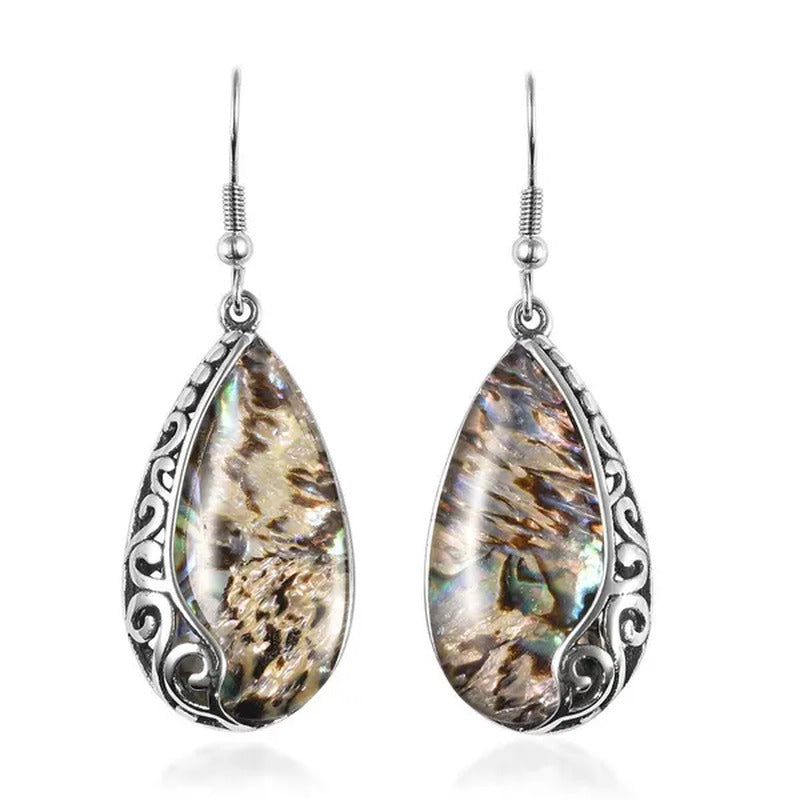 Unique Abalone Shell Stylish Dangle Drop Earrings for Women Stainless Steel Fash