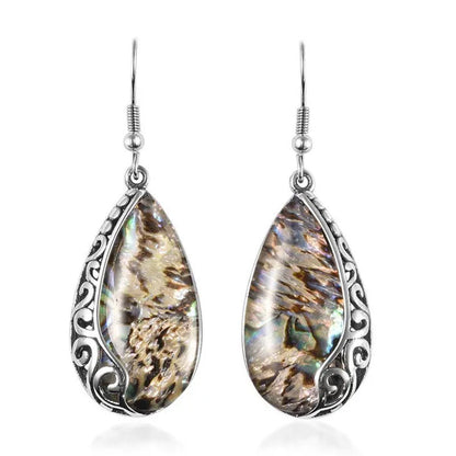 Unique Abalone Shell Stylish Dangle Drop Earrings for Women Stainless Steel Fash