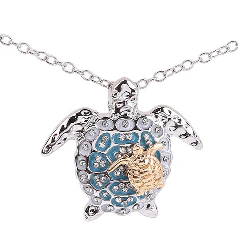 Pendant with Turtle Marine Turtle with Diamond Necklace