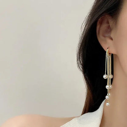 New Trend Elegant Tassel Long Earrings for Women Fashion Dangle Earring Jewelry