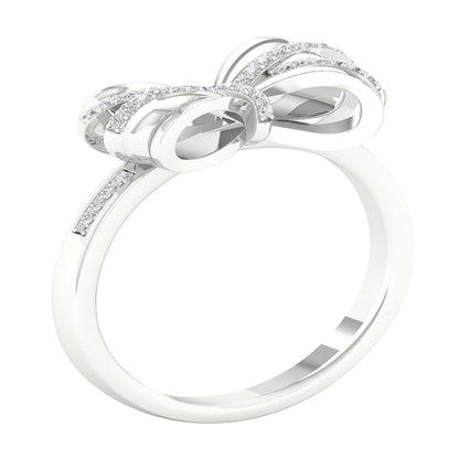Imperial 1/8Ct TDW Diamond 10K White Gold Knot Ring (H-I, I2)
