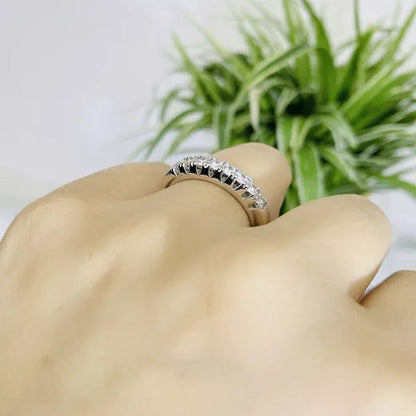Luxury Silver /18K Gold Ring 925 Sterling Silver Womens Ring White Sapphire Wedd