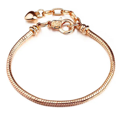 NEW Fashion 925 Sterling Silver White Flashing Double Sided Heart Snake Chain Br