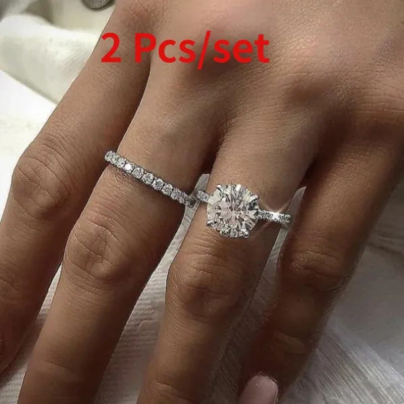 Exquisite Bridal Rings 925 Sterling Silver Diamond Rings for Women Engagement We