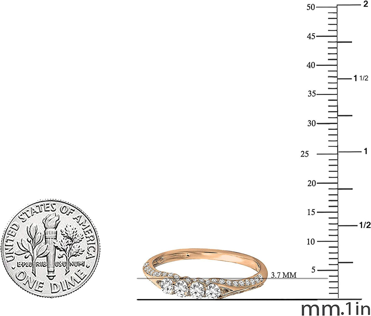 0.50 Carat (Ctw) round White Diamond Ladies Stackable Wedding Ring 1/2 CT, 14K G