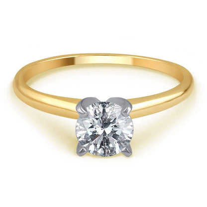 Arista 0.50 Carat T.W. round White Diamond Solitaire Ring in 14K Yellow Gold (H-
