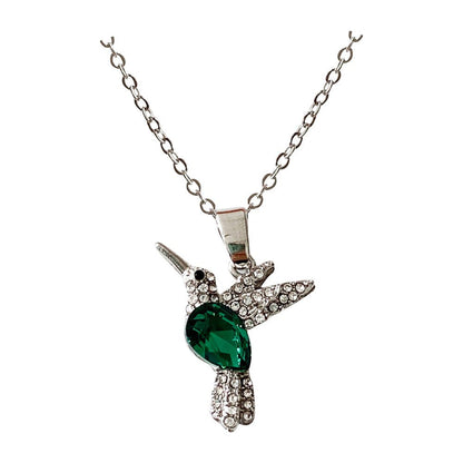 European and Americans Vintage Silver Bird Nature Style Turquoise Bird Necklace