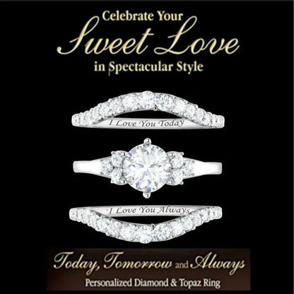 3Pcs / Set Classic Bright Woman Fashion Diamond Jewelry Exquisite 925 Sterling S