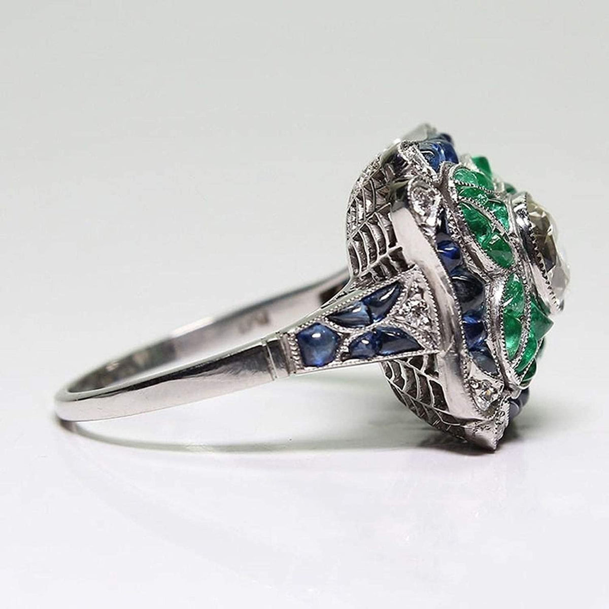 Women Fashion Ring Jewelry Wedding Rings Cute Girls Rings Women Faux Sapphire Em