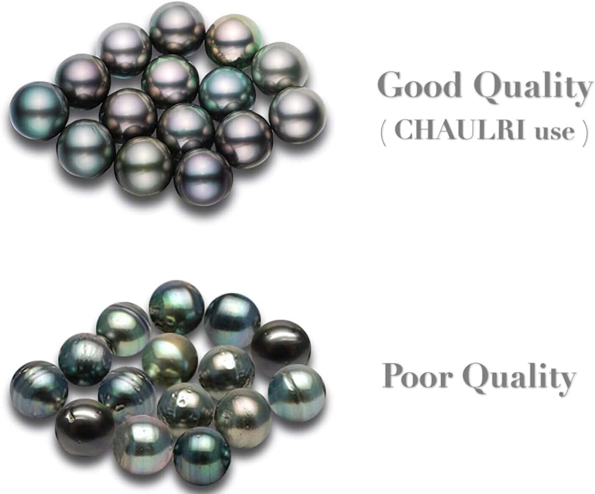 CHAULRI Infinity Earrings AAA Quality Genuine Tahitian Black Pearl 8-9Mm 18K Gol