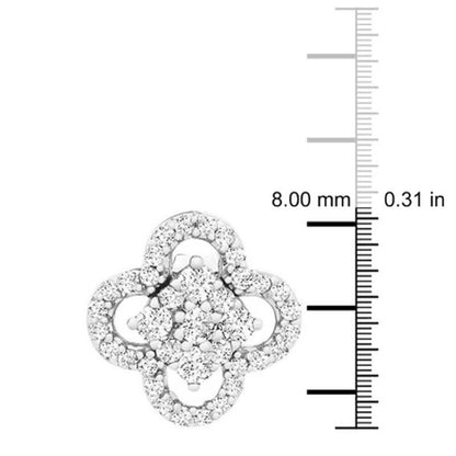 0.25 CT. T.W. I-I1 White Gold Diamond Clover Flower Stud Earrings