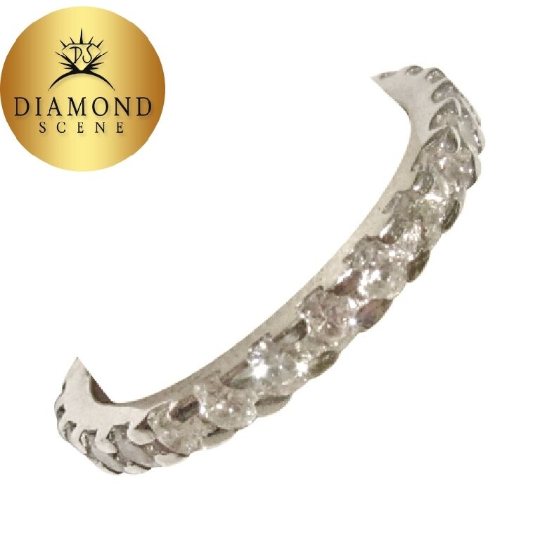 DIAMOND ROUND BRILLIANT SHAPE ETERNITY BAND GROOVED SET DIAMOND RING