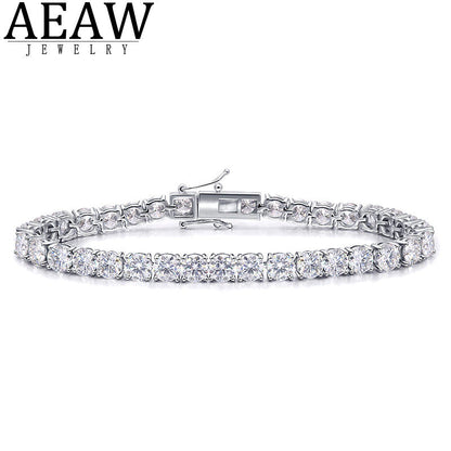 AEAW Platinum Plated Silver 12.4CTW 18CM Length 4Mm F near Colorless