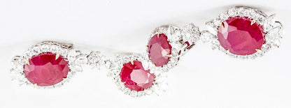 AGT SWISS CERTIFIED RUBIES 32.68CTTW ROUND MARQUISE PEAR 8.65CT DIAMOND EARRING