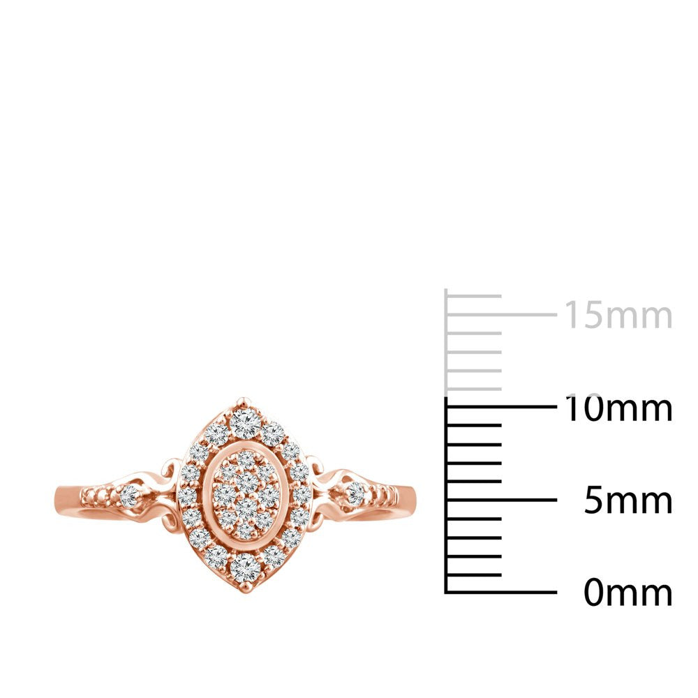 Color of Love 1/5 Cttw Diamond Promise Ring in 10KT Pink Gold (I3)