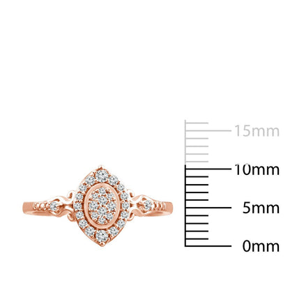 Color of Love 1/5 Cttw Diamond Promise Ring in 10KT Pink Gold (I3)