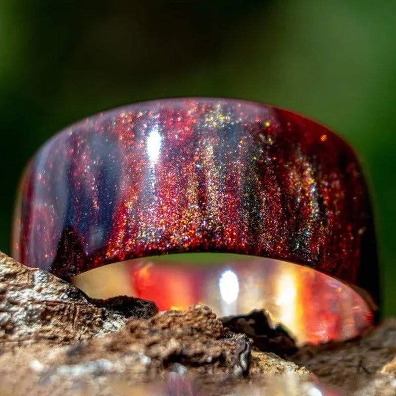 Exquisite Fashion Natural Rainbow Opal Ring 5 Colors Black,Blue Cloud,Dark Blue,