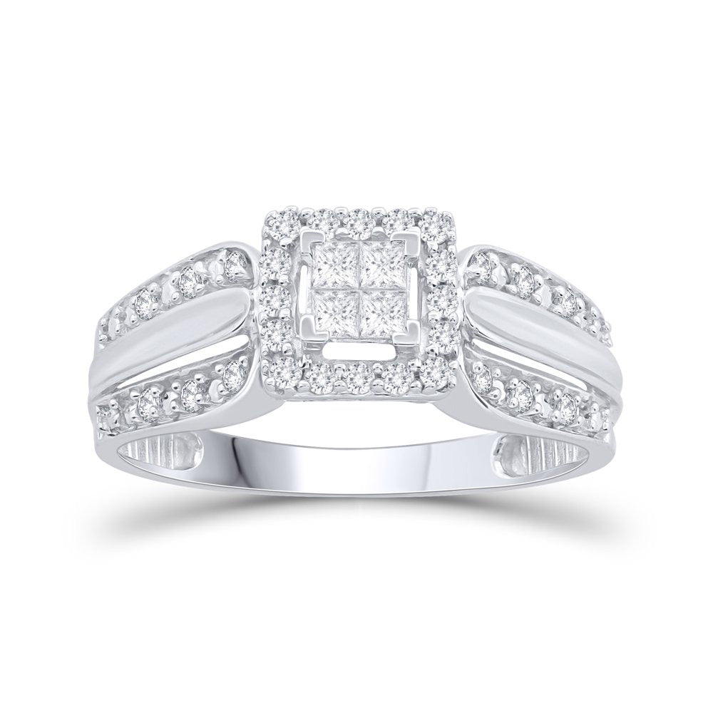 10K White Gold 1/3 Ct.T.W. Diamond Engagement Ring