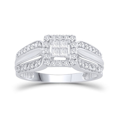10K White Gold 1/3 Ct.T.W. Diamond Engagement Ring