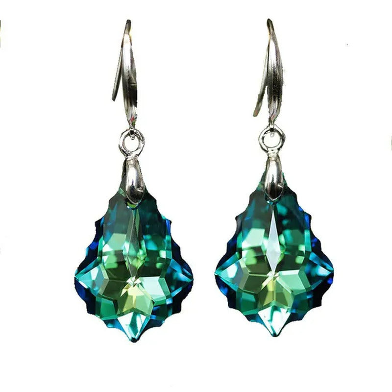 Zircon Earrings Exquisite Fashion Silver Plated Earrings Colorful Stud Earrings