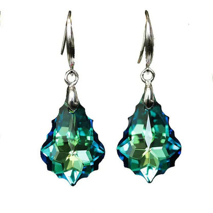 Zircon Earrings Exquisite Fashion Silver Plated Earrings Colorful Stud Earrings