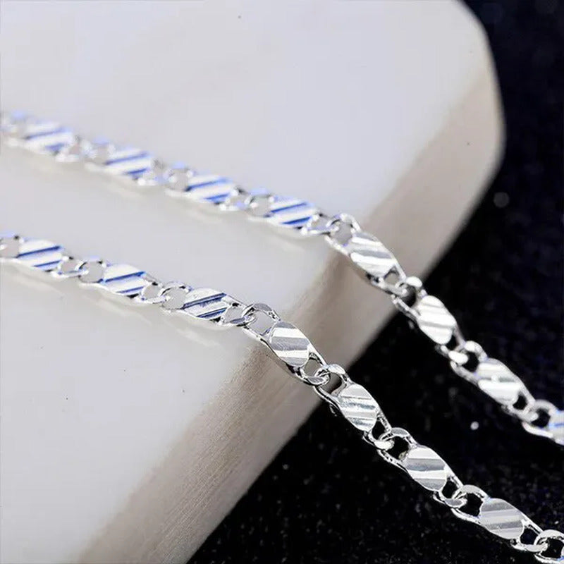 1Pc/3Pcs Men'S Women'S 16-30 Inch European Fashion Luxury Solid Chain Necklace B