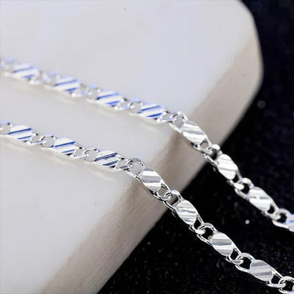 1Pc/3Pcs Men'S Women'S 16-30 Inch European Fashion Luxury Solid Chain Necklace B