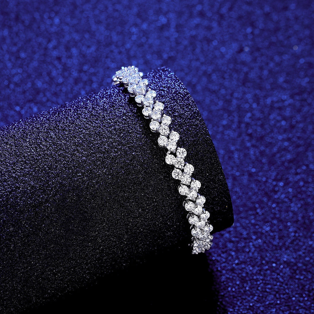 925 Sterling Silver Bracelet for Women Luxury Moissanite Prong Setting Heart