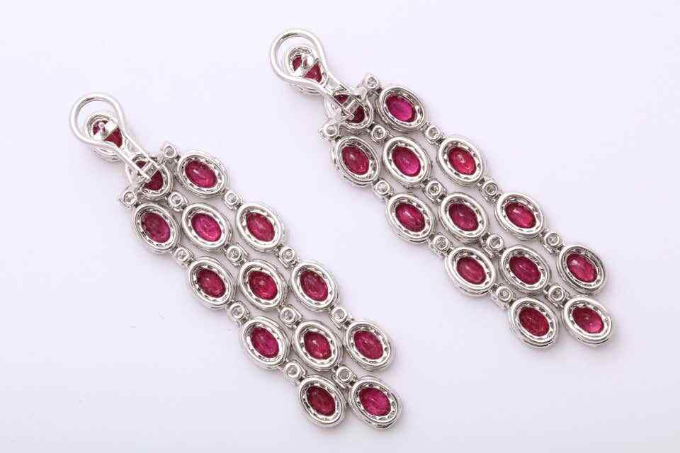 Ruby and Diamond Chandelier Earrings