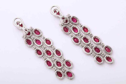 Ruby and Diamond Chandelier Earrings
