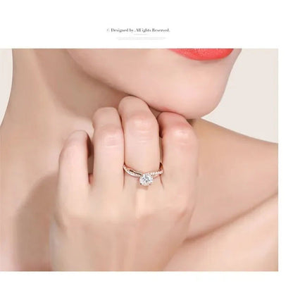 Twisted Shape Diamond Ring Wedding Band Two Tone Rose-Gold Silver Fashion Jewelr
