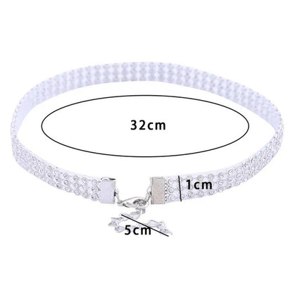 1Pc Women Rhinestones All-Match Choker Necklace Fashion Trendy Jewelry Full Chok