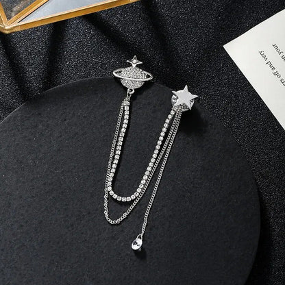 Star Brooch Female Diamond Tassel Pin Simple Fashion Pendant Clothing Accessorie
